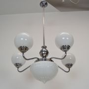 Art deco chrome chandelier,1930's.