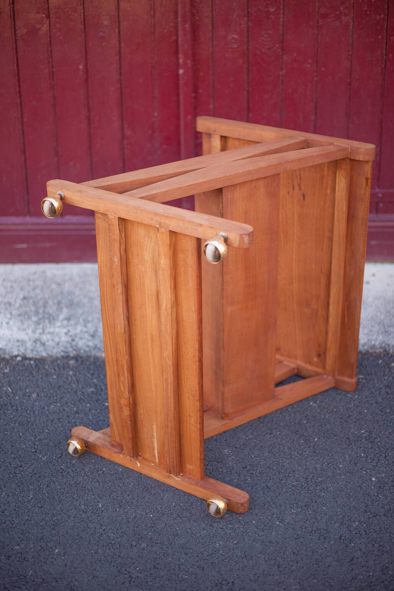 Wheeled service, wooden furniture