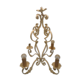 Lustre fer forgé blanc ancien 4 branches