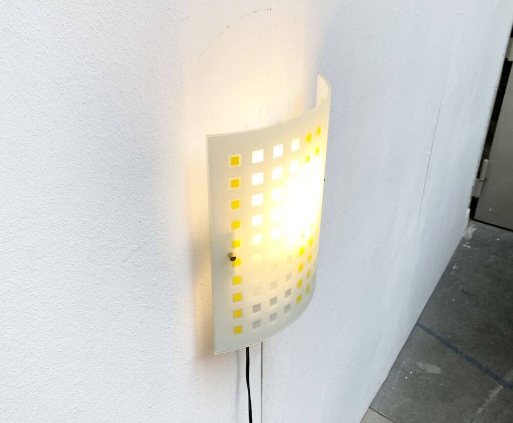 Vintage postmodern glass wall lamps from DIY Light, 1980s, set of 2.
