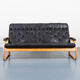 Modern Danish patchwork leather sofa sculptural from the 1970s