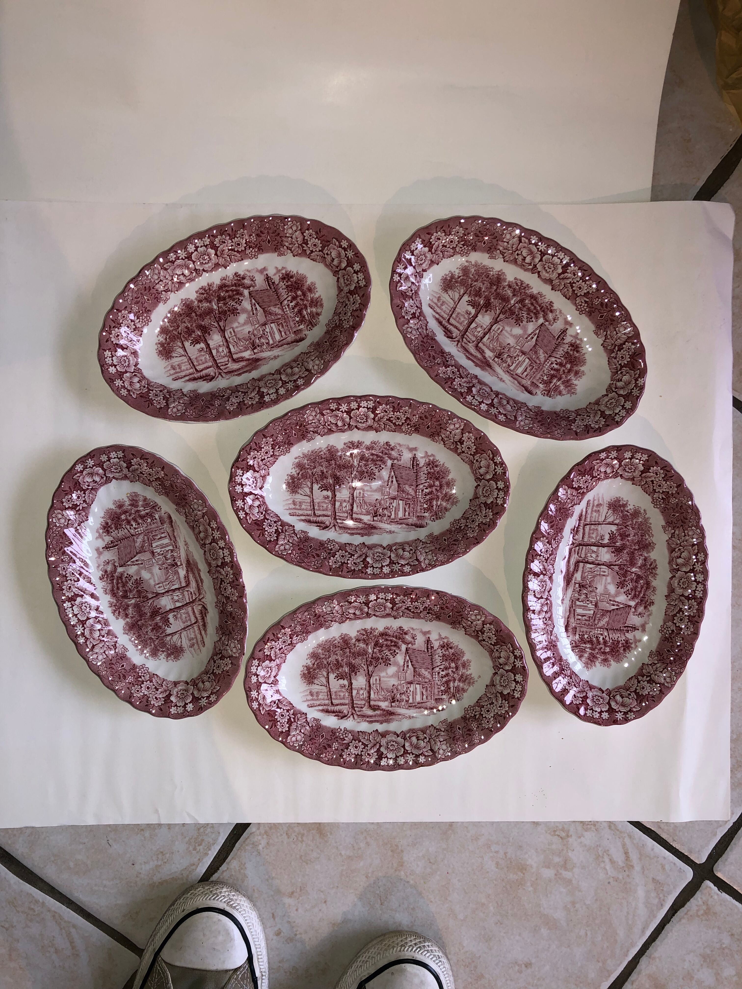 Set of 6 Memory Lane British Anchor dishes