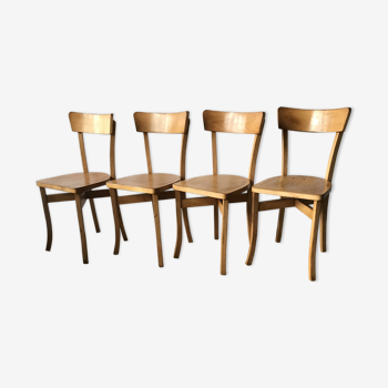 Suite de 4 chaises bistrot vintage manufacture Boiclerc