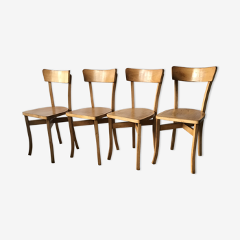 Set of 4 vintage bistro chairs manufacture Boiclerc