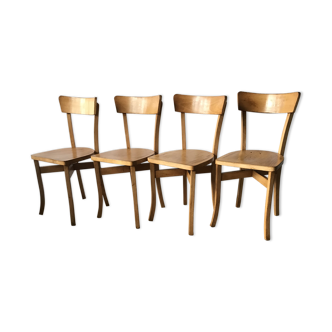 Set of 4 vintage bistro chairs manufacture Boiclerc