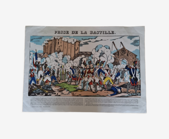 Ancienne image d Epinal "La prise de la Bastille"