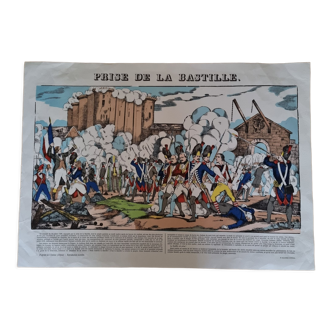 Ancienne image d Epinal "La prise de la Bastille"