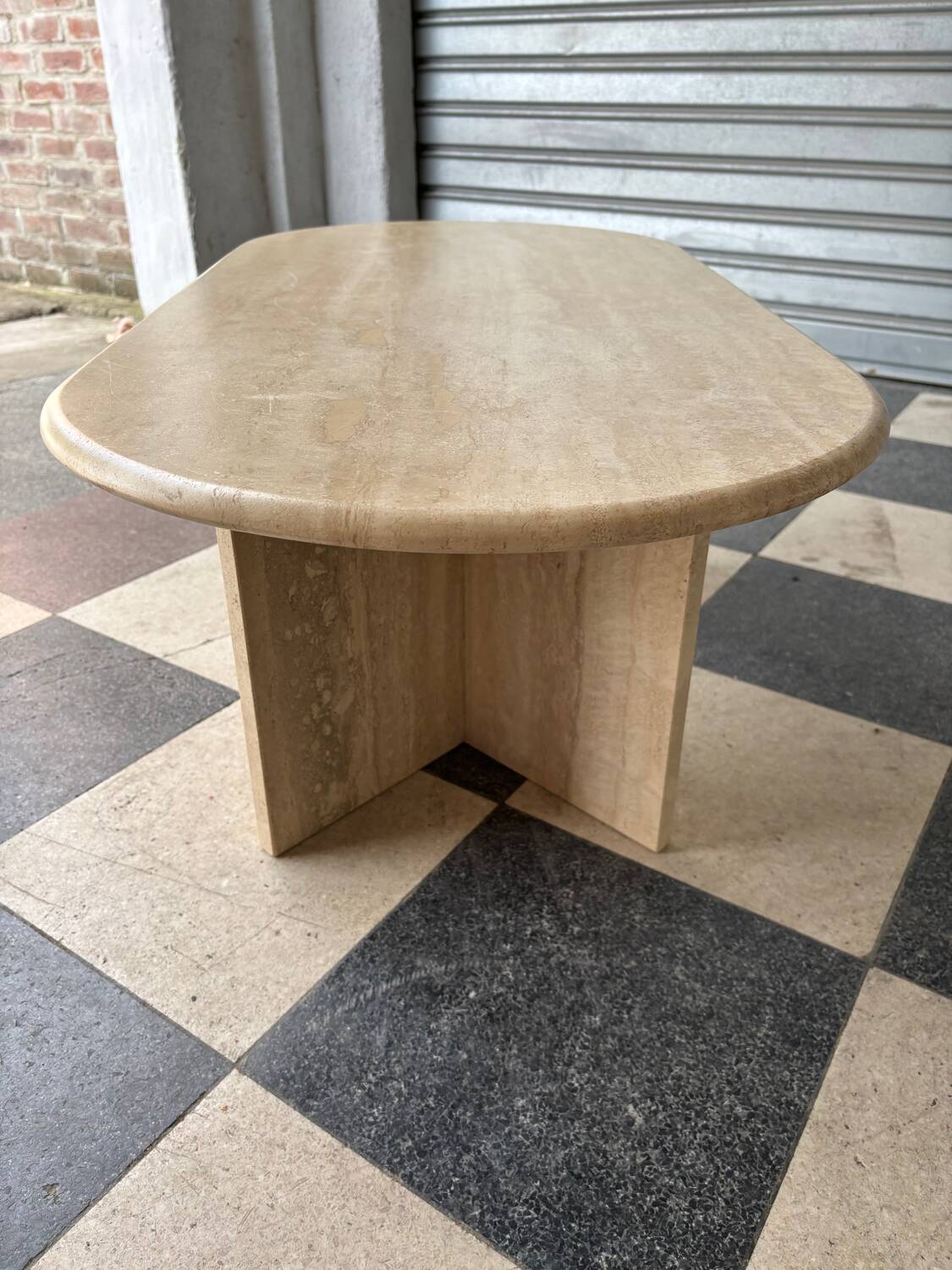 Vintage travertine coffee table