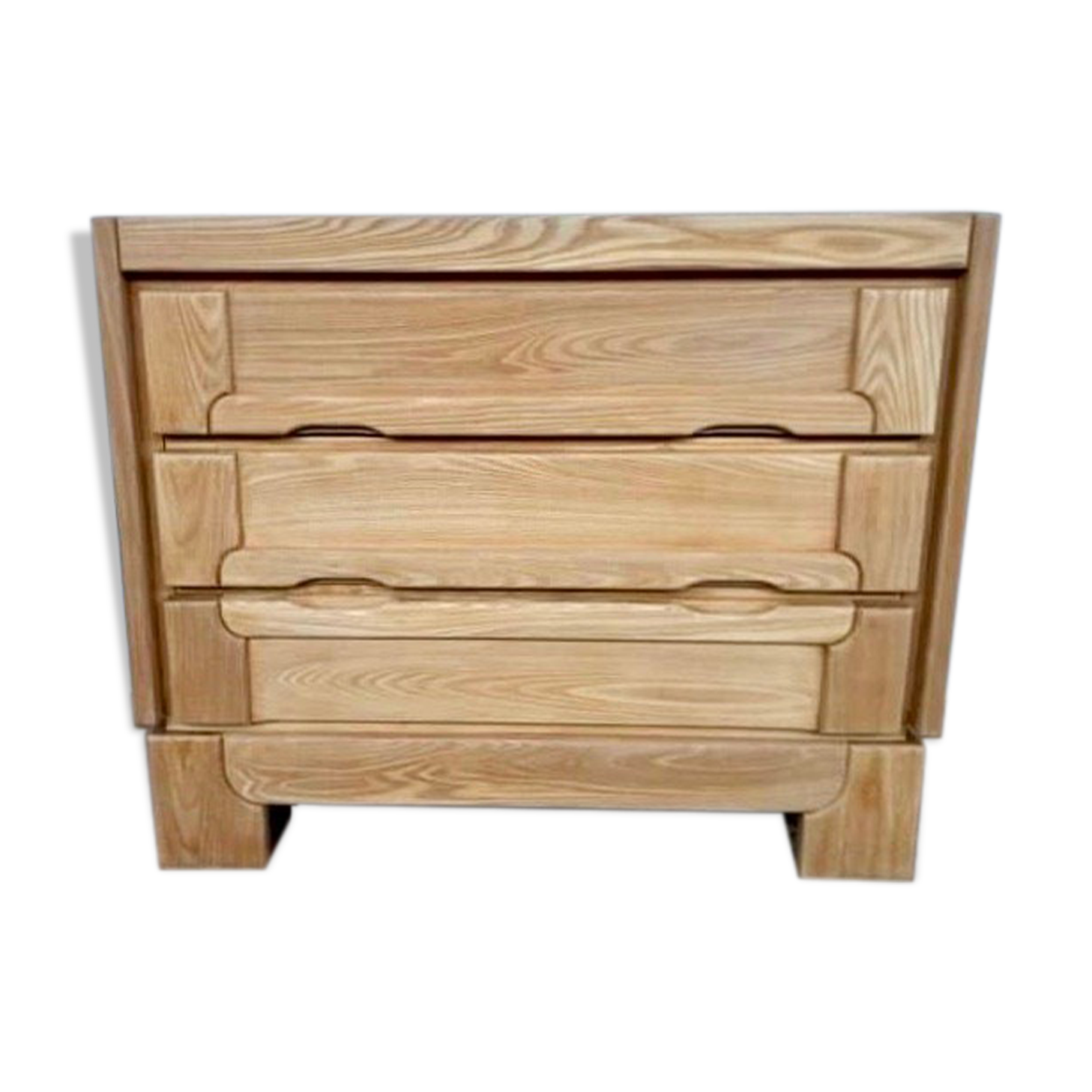 Modernist vintage chest of drawers in solid elm