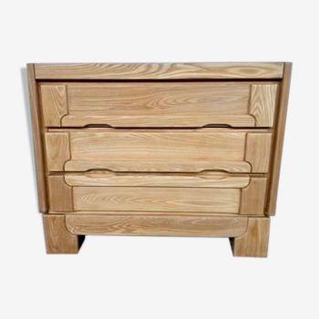 Modernist vintage chest of drawers in solid elm