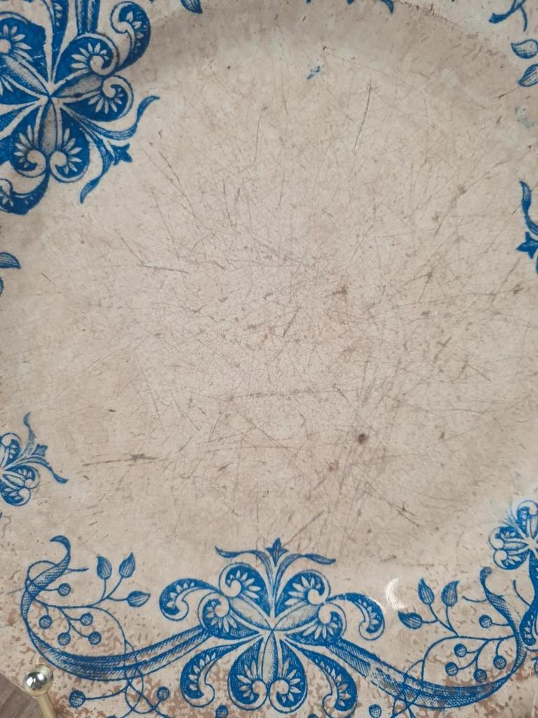 Antique plate model "Joconde", Victorian blue decoration