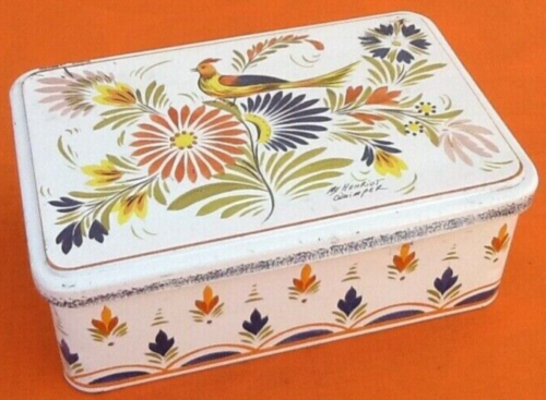 Old metal box Massilly France Decor HB Henriot Quimper