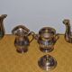 Art Deco tea and coffee service in silver-plated metal and Bakelite from the 1930s/40s.