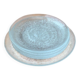 Vintage Finnish Glass Plates Solaris by Tapio Wirkkala for Iittala, Set of 5