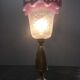 Old brass lamp glass purple Art Deco 1930 TBE H 30 cm