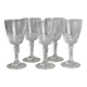 5 clear crystal liqueur glasses.