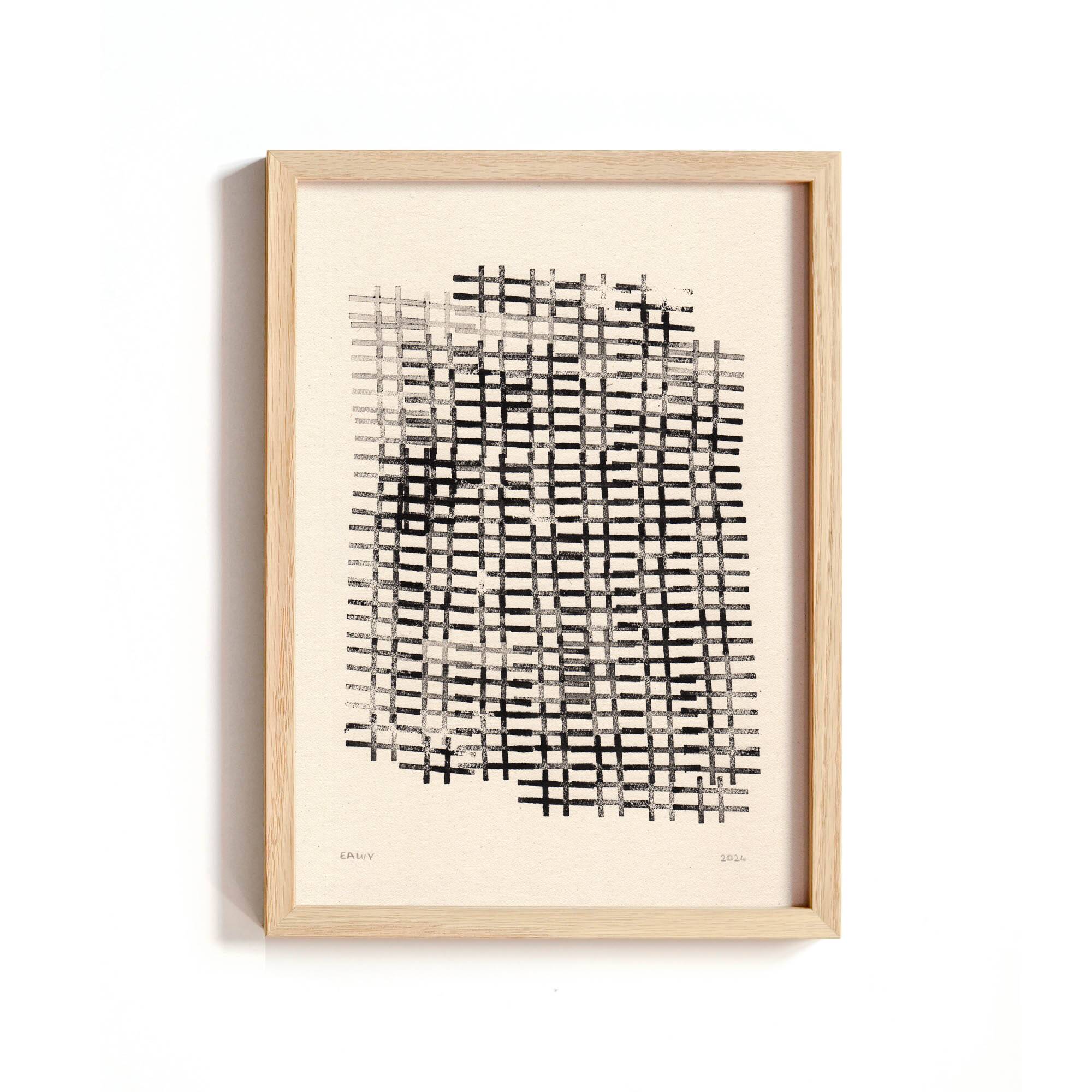 Ink on paper - GRID - signed Eawy