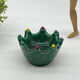 Dish, tray, aperitif server, ceramic, vintage, green, picks,