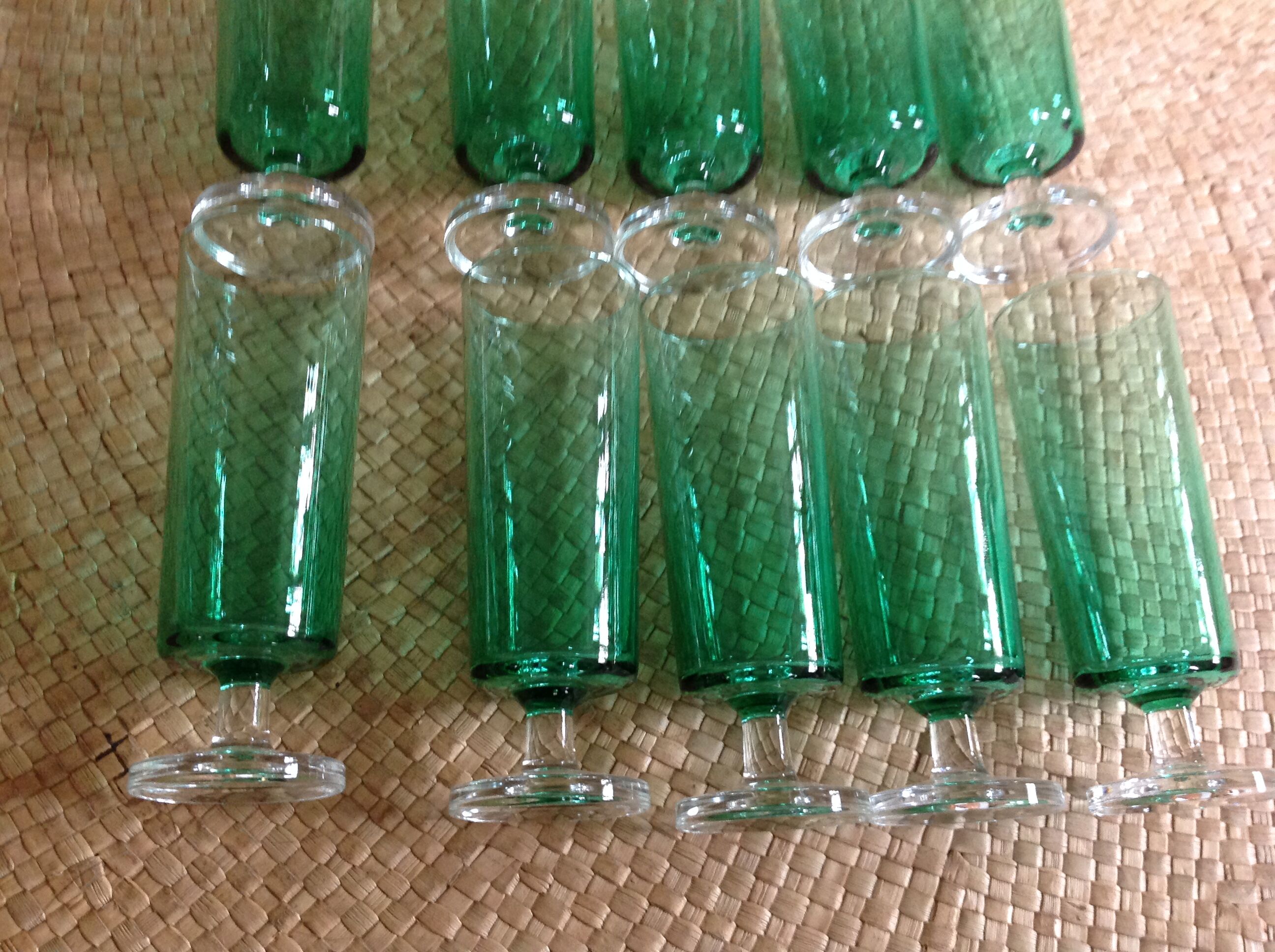 Series of 11 champagne flutes