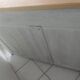 Vintage sideboard, 2 drawers, 1 shelf, 2 pearl gray patinated doors, wooden top.