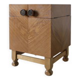 Mid-century oak bar cabinet side table, 1960s