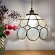 Vintage lampshade suspension in mother-of-pearl and brass