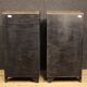 Pair of lacquered and painted French corner cabinets