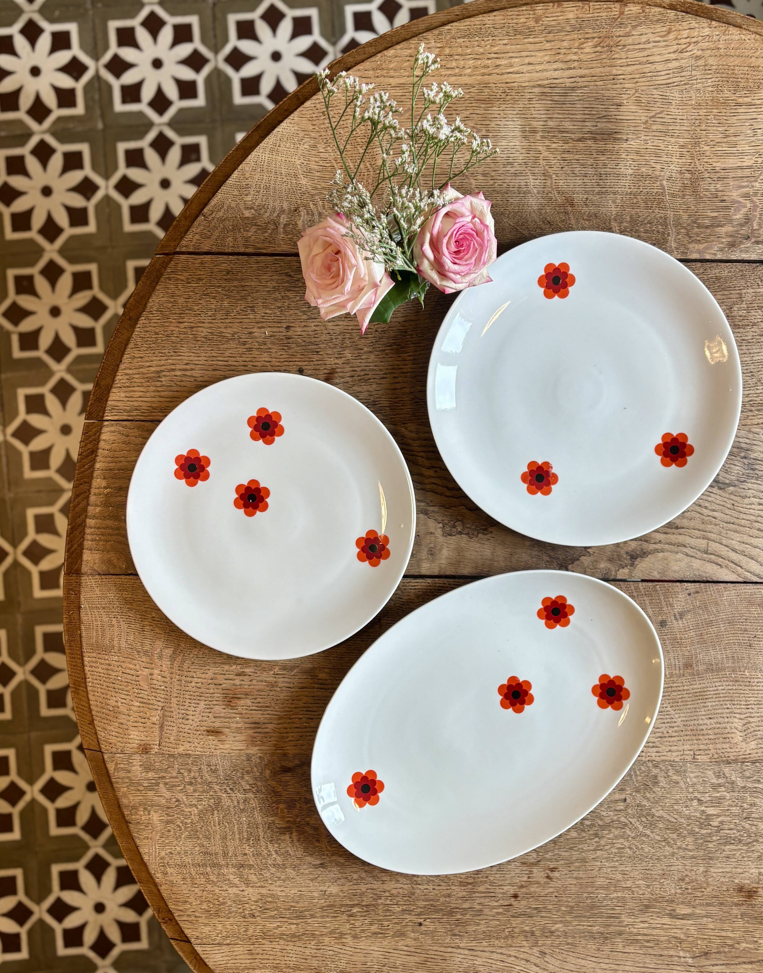 Lot de 3 plats de service vintages Scherzer Bavaria