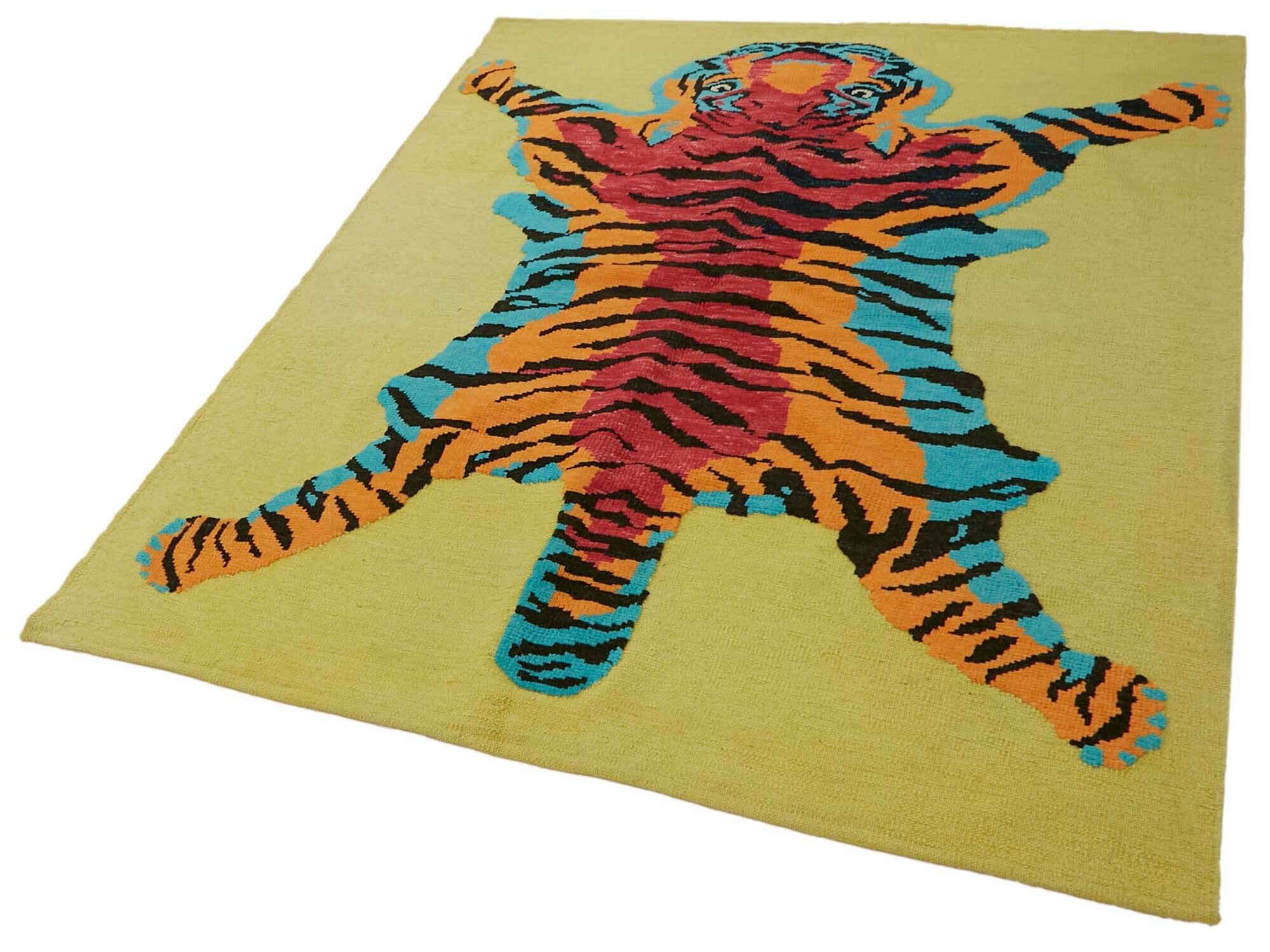 Tapis tigre turc en laine noué à la main 160 cm x 202 cm