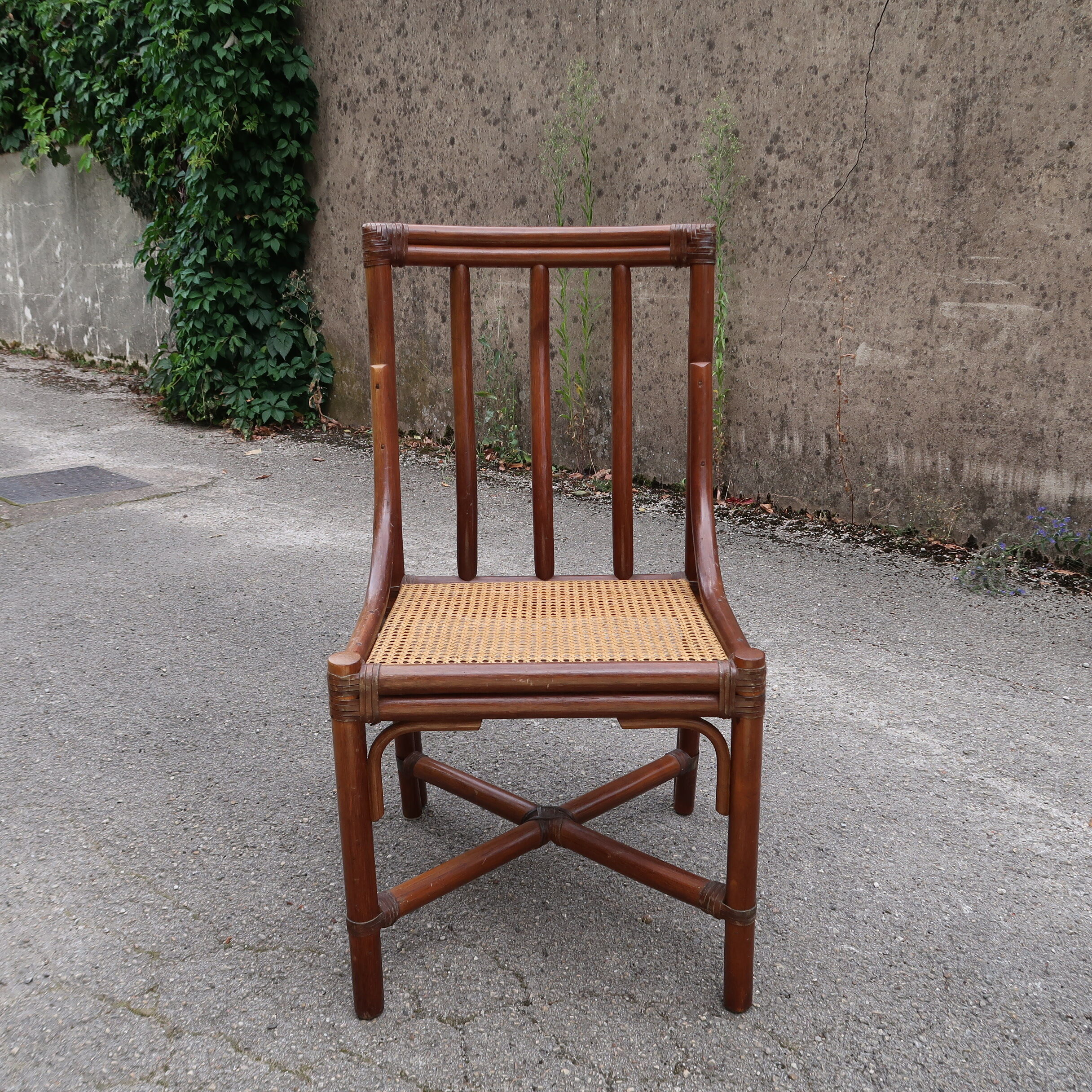 Office chair mc guire in bamboo and seat in cannage