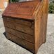 Writing cabinet, masterpiece of marquetry in solid cherry wood, late 18th, early 19th century.