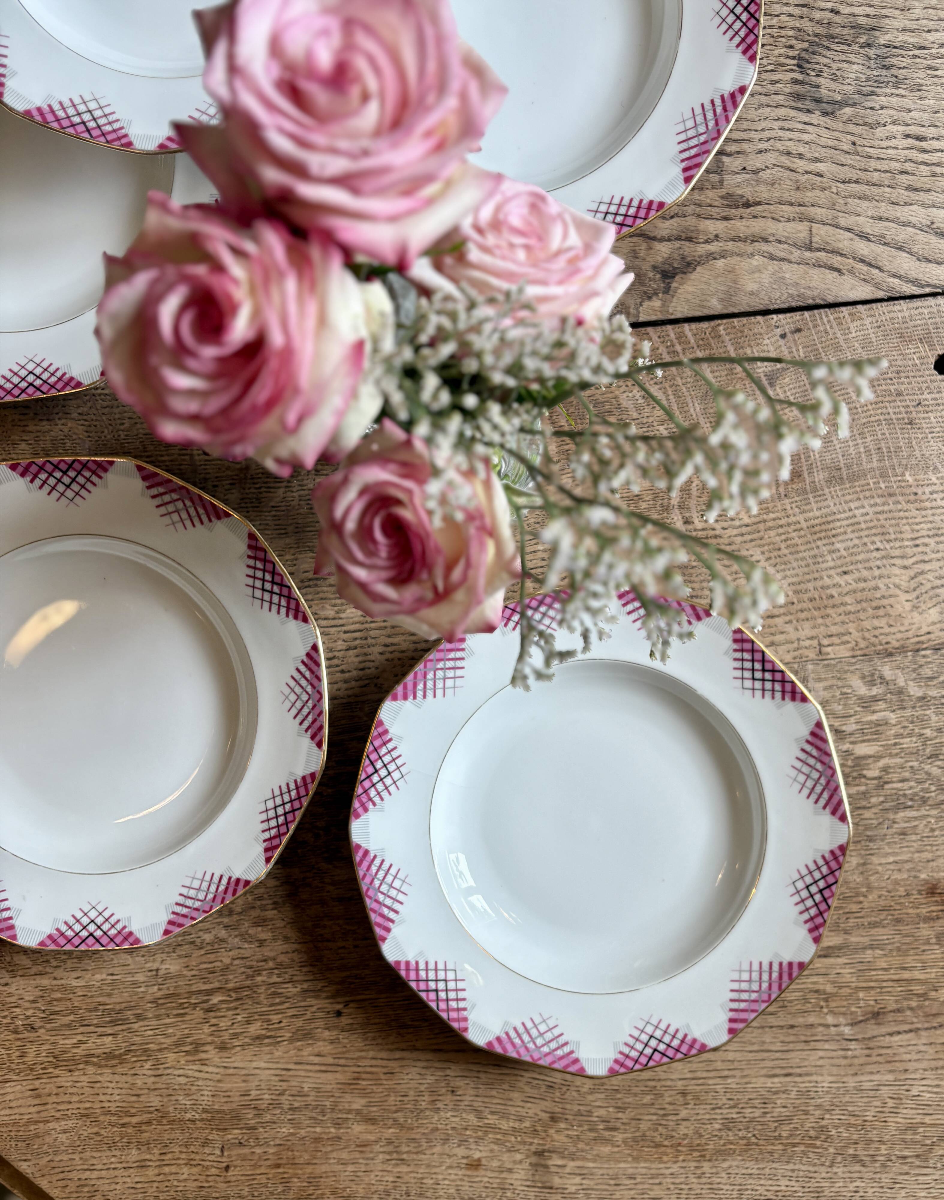 Set of 6 vintage porcelain deep plates