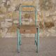 Metal and wood boarding bedside chair