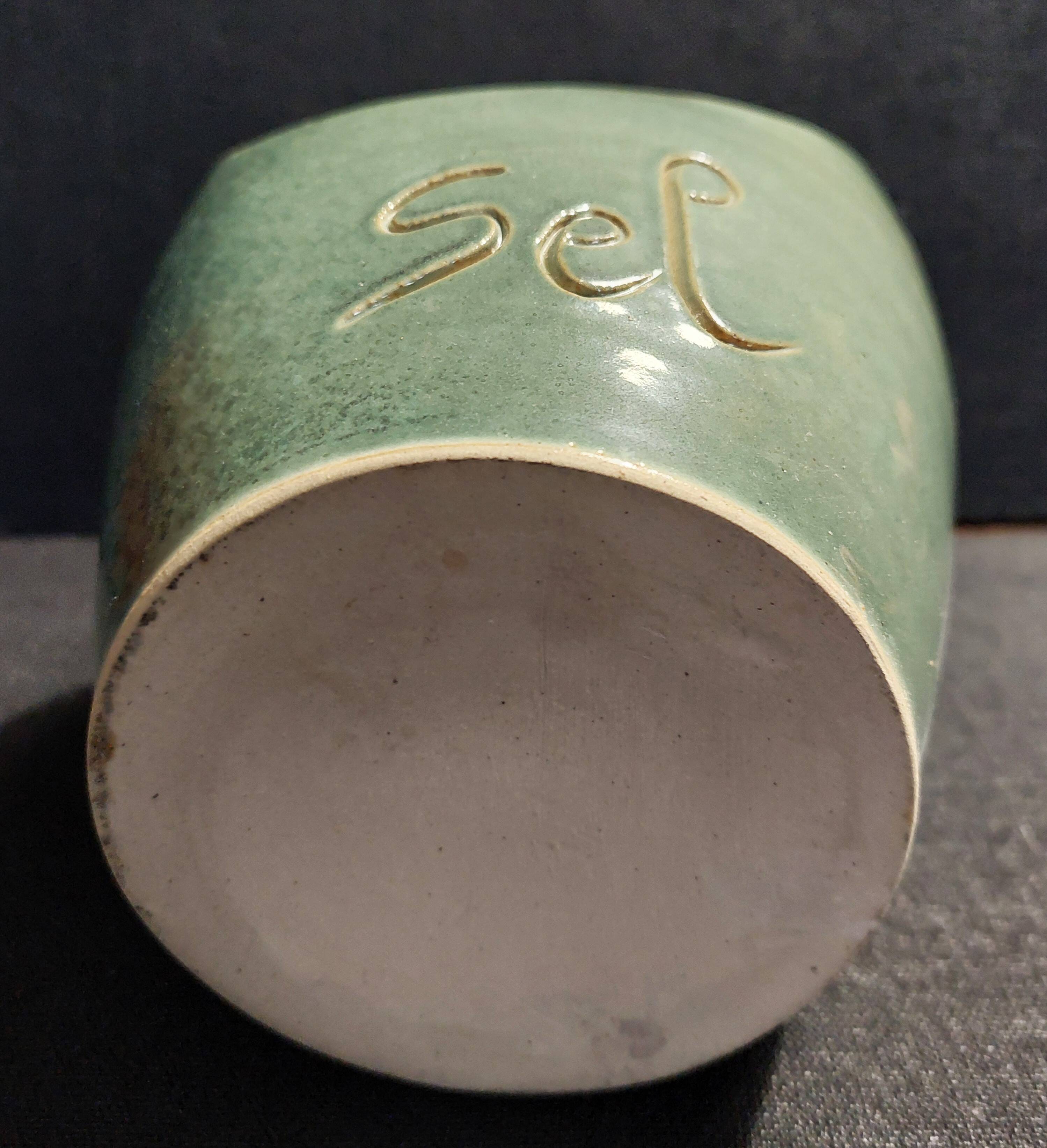 Vintage stoneware salt pot