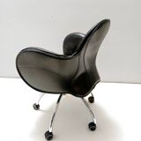 Black Leather Incisa Office Chair by Vico Magistretti for De Padova, 1992