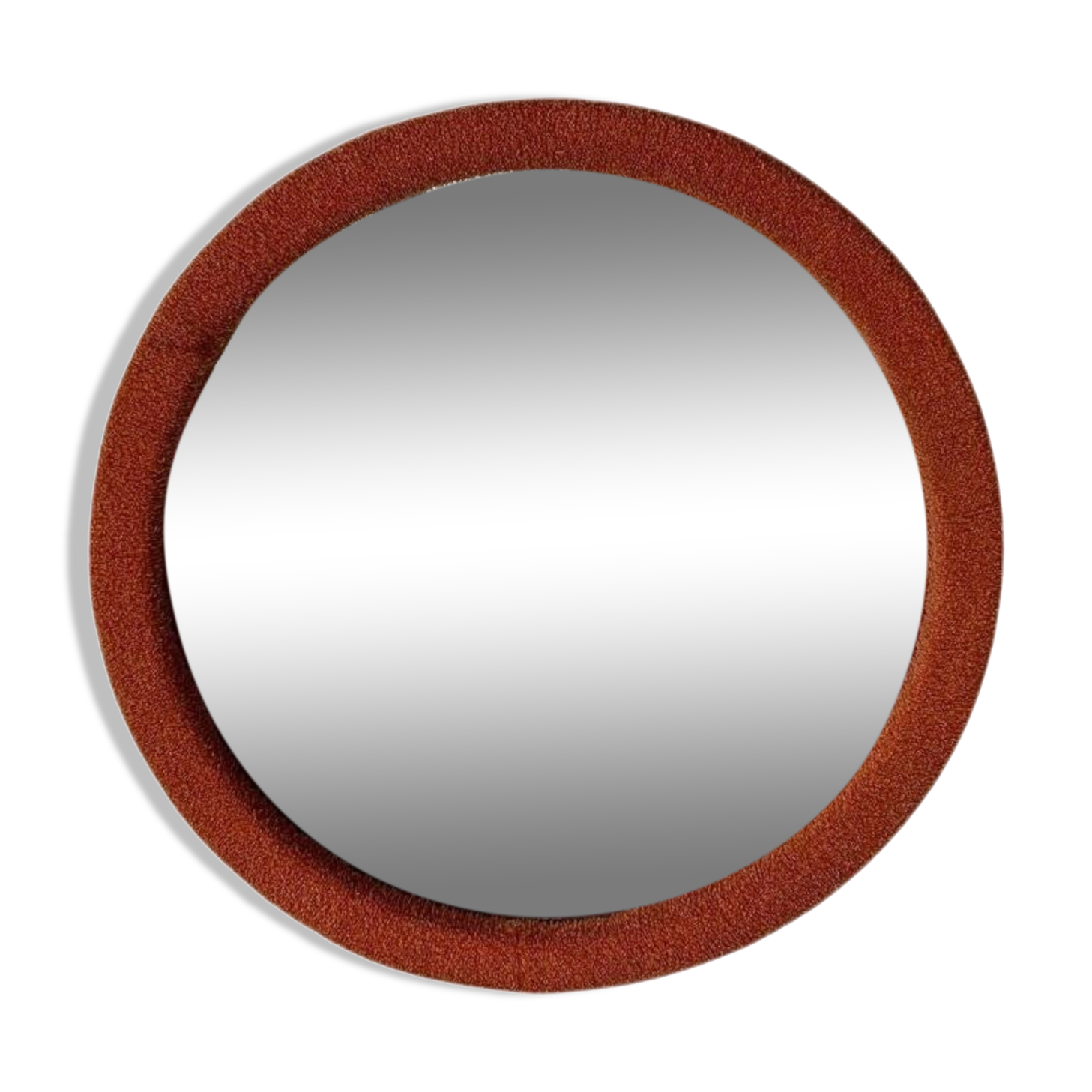 Miroir mural avec tissu orange, années 1950