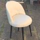 Vintage 1950s white satin armchair with compass legs
