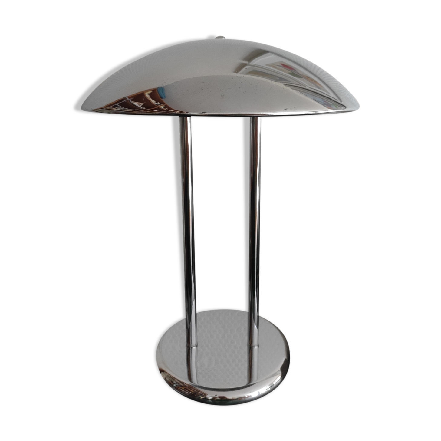 Ikea Chrome mushroom lamp designed by Robert Sonneman