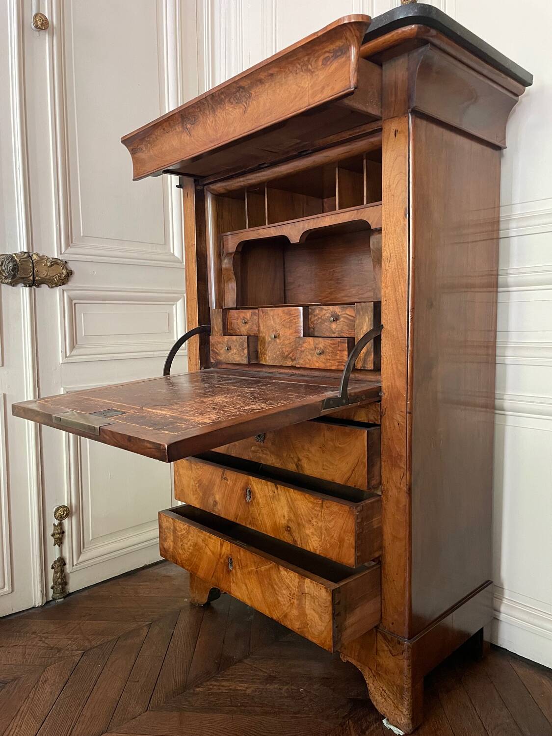 Restoration period mahogany secretary