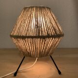 Tripod lamp rope and metal 50's
