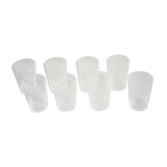 8 signed Baccarat cut crystal glasses richelieu model