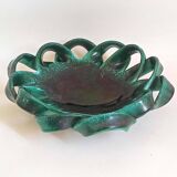 Fruit bowl or woven ceramic pocket tray signed Ceramid 1960s Diameter 32.3 m