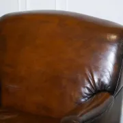 Set of Hand-Dyed Leather Cigar Chairs