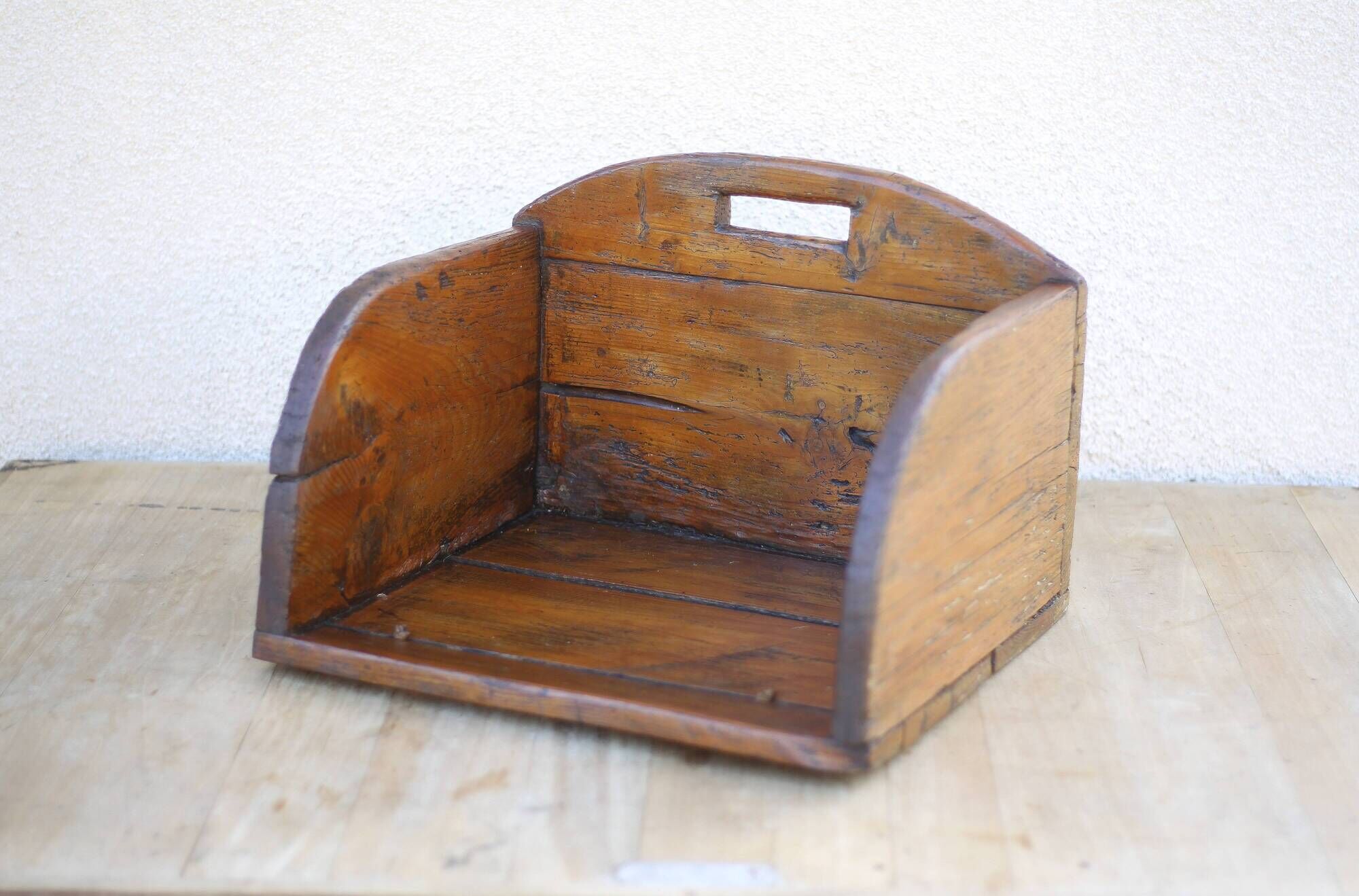 Wooden shelf, washerwoman's box, trade furniture, folk art