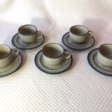 Blue glazed ceramic coffee cups