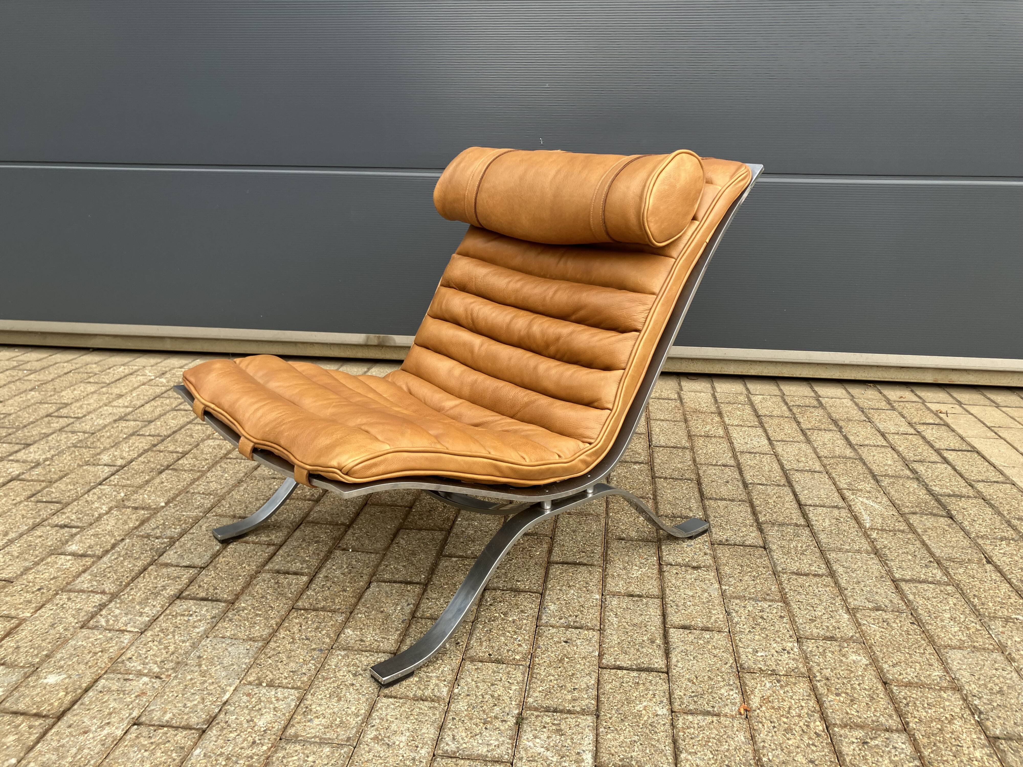 Arne norell ari lounge chair, camel cognac leather nieuwstaat!