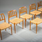 Chaises de salle à manger modèle 83 en teck par Niels Otto Møller pour J.L. Møllers, années 1960, lot de 6