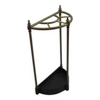 Brass and cast iron demi lume umbrella and stick stand