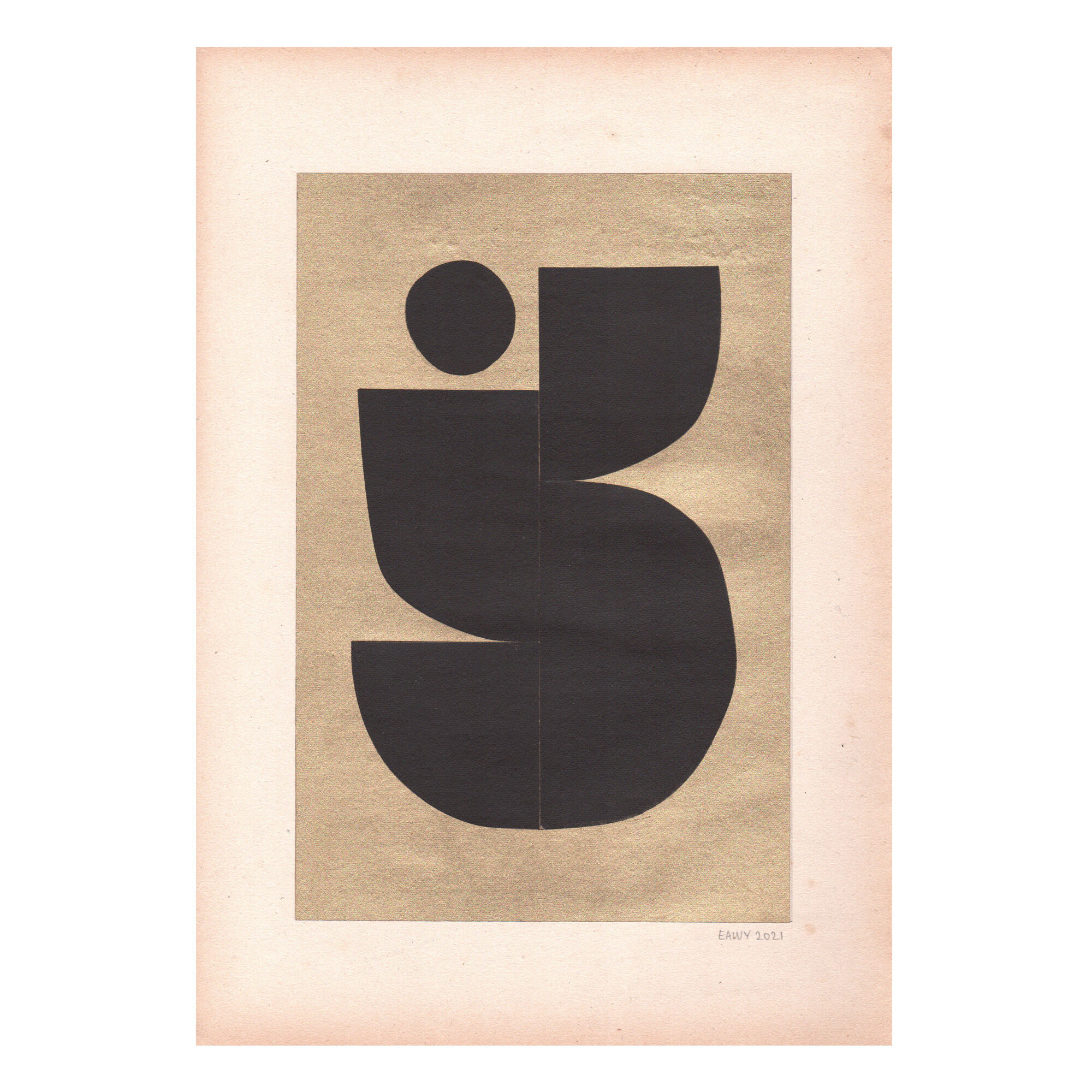 Collage on Antique Papers C440 signed Eawy