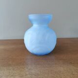 Art deco vase blue glass paste